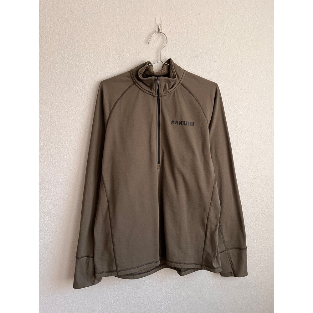KUIU Men's Encounter 200 Fleece Zip-T Pullover in Ash Green Size LARGE
